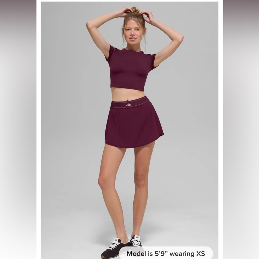 💜ALO💜 Burgundy Match Point Tennis Skirt NWT medium